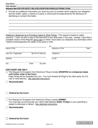 Form NHJB-2975-DFPE Request/Motion for Safety Related Exception From Electronic Filing - New Hampshire, Page 2
