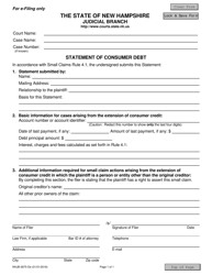 Document preview: Form NHJB-2875-DE Statement of Consumer Debt - New Hampshire