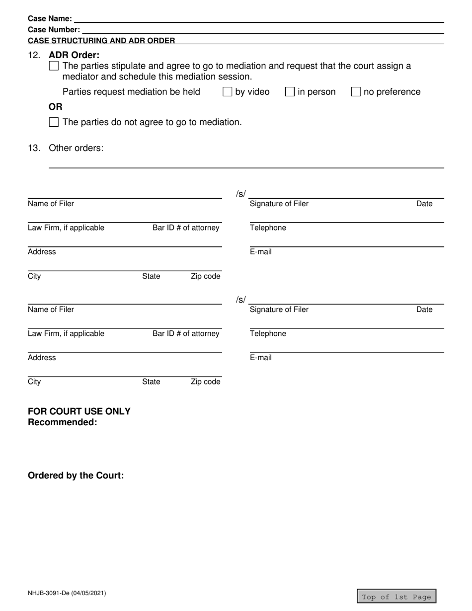 Form NHJB-3091-DE Case Structuring Order - New Hampshire, Page 2