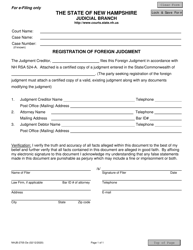 Document preview: Form NHJB-2705-DE Registration of Foreign Judgment - New Hampshire