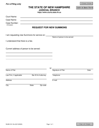 Document preview: Form NHJB-3121-DE Request for New Summons - New Hampshire