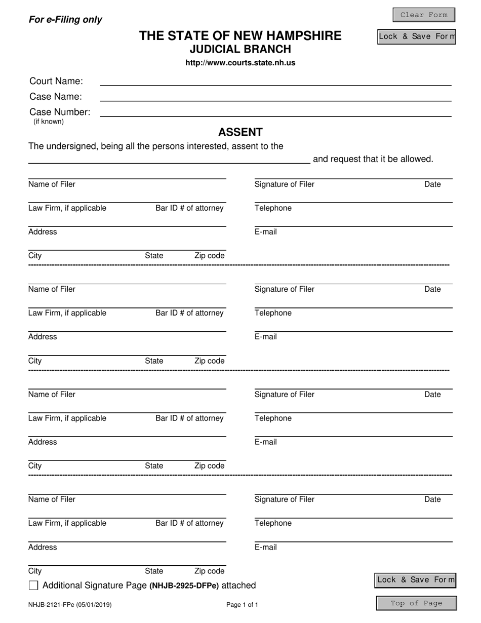 Form NHJB-2121-FPE Assent - New Hampshire, Page 1