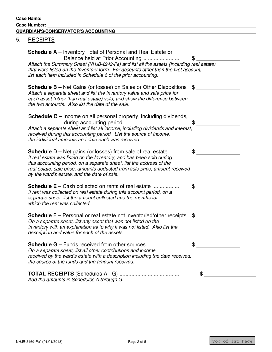 Form NHJB-2160-PE Guardians / Conservators Accounting - New Hampshire, Page 2