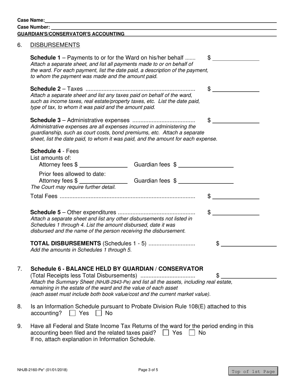 Form NHJB-2160-PE Guardians / Conservators Accounting - New Hampshire, Page 3