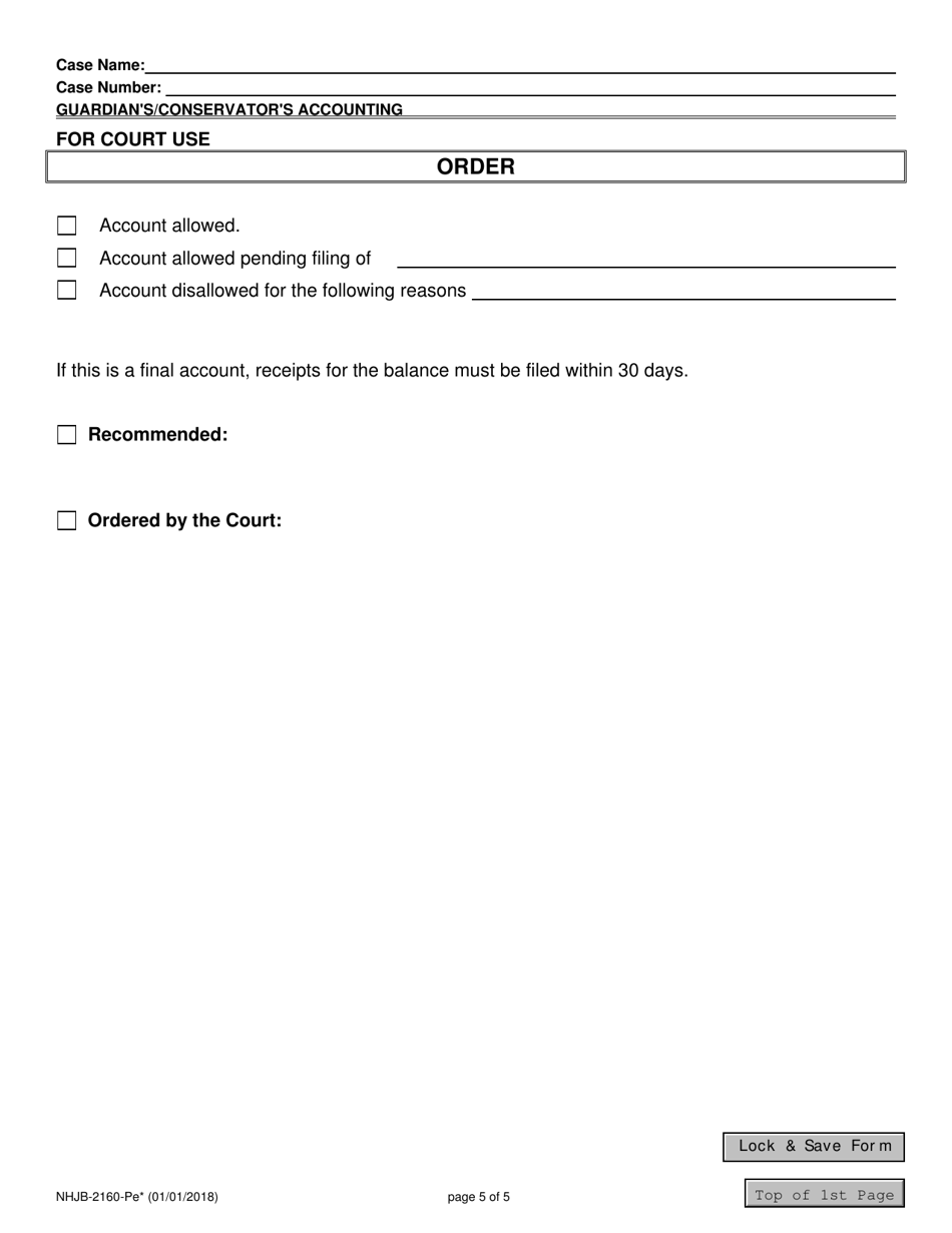 Form NHJB-2160-PE Guardians / Conservators Accounting - New Hampshire, Page 5