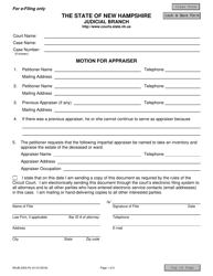 Document preview: Form NHJB-2303-PE Motion for Appraiser - New Hampshire