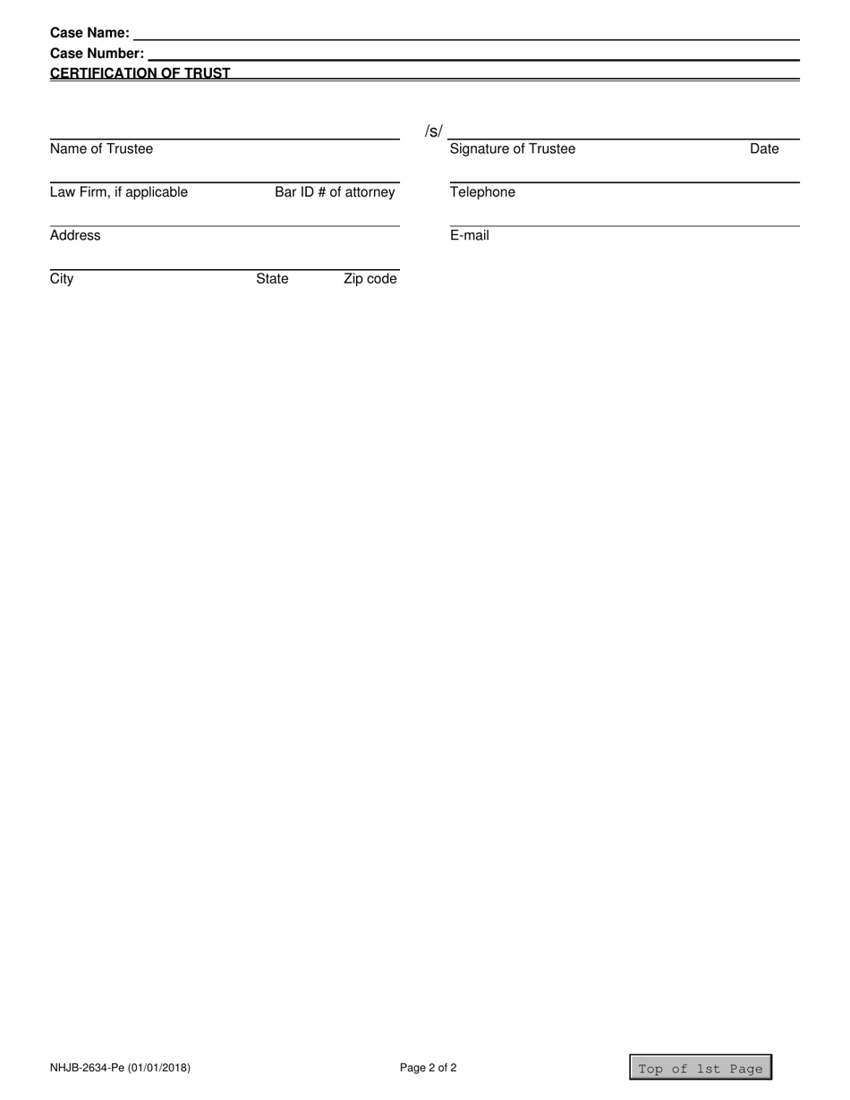 Form NHJB-2634-PE Certification of Trust - New Hampshire, Page 2