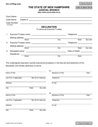 Document preview: Form NHJB-2123-PE Declination - New Hampshire