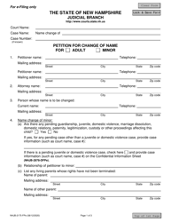 Document preview: Form NHJB-2175-FPE Petition for Change of Name - New Hampshire