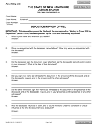 Document preview: Form NHJB-2124-PE Deposition in Proof of Will - New Hampshire