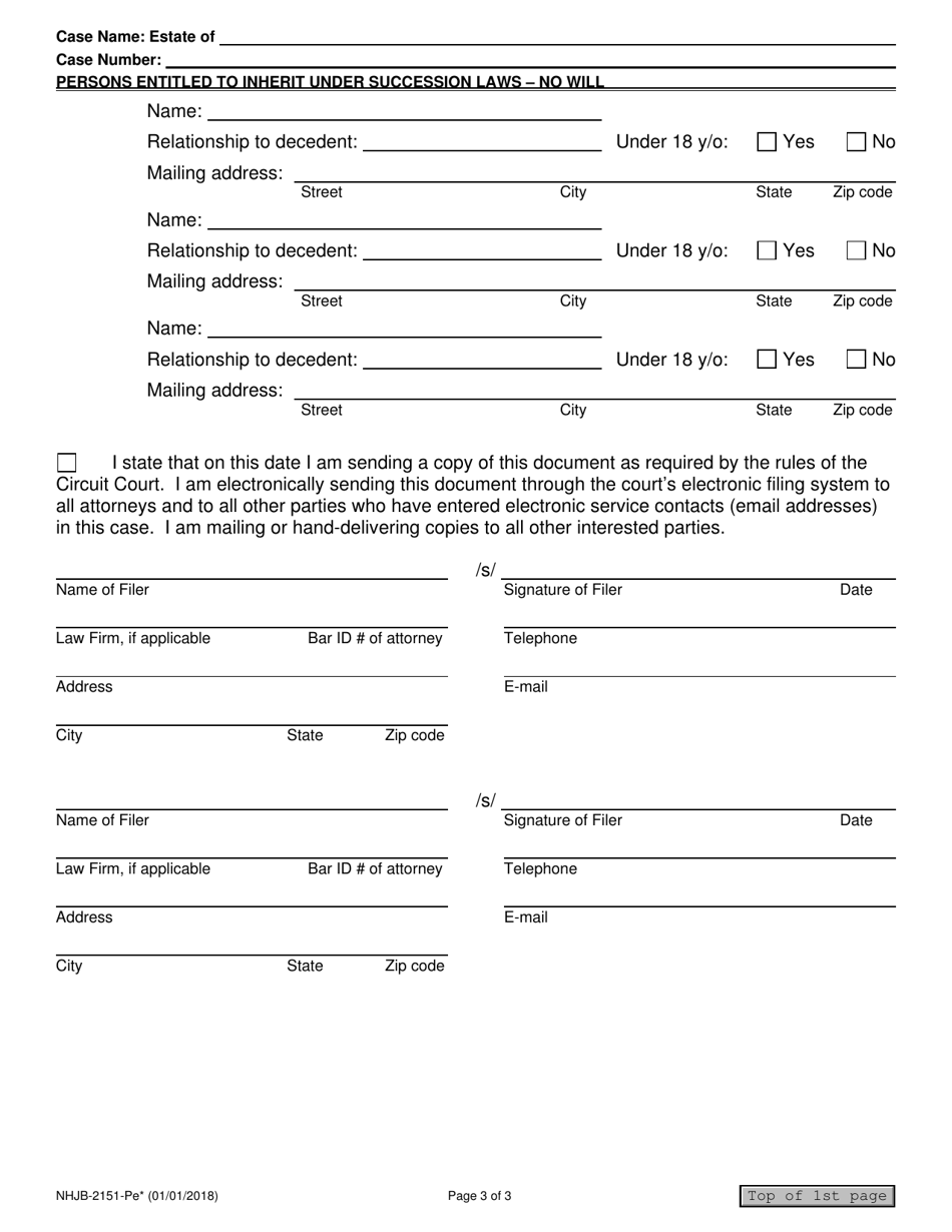 Form NHJB-2151-PE Persons to Inherit Under Succession Laws if There Is No Will - New Hampshire, Page 3