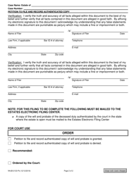 Form NHJB-2133-PE Petition to File and Record Authenticated Copy of Will and Probate From Another State (Real Estate in Nh) - New Hampshire, Page 2