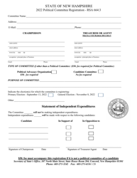 Political Committee Registration - New Hampshire