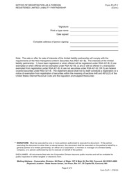 Form FLLP-1 Notice of Registration as a Foreign Registered Limited Liability Partnership - New Hampshire, Page 3