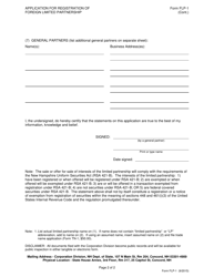 Form FLP-1 Application for Registration of Foreign Limited Partnership - New Hampshire, Page 2