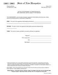 Document preview: Form LLP-4 Notice of Withdrawal of Registration of New Hampshire Limited Liability Partnership - New Hampshire