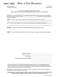 Document preview: Form LLP-2 Notice of Change in Registration of a New Hampshire or Foreign Registered Limited Liability Partnership - New Hampshire