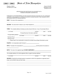 Form 41 CO-OP Application for Certificate of Authority of a Foreign Consumer Cooperative - New Hampshire, Page 2