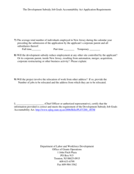 The Development Subsidy Job Goals Accountability Act Application Requirements - New Jersey, Page 2