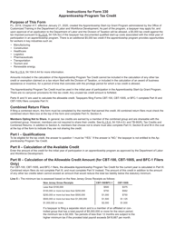 Form 330 Apprenticeship Program Tax Credit - New Jersey, Page 3