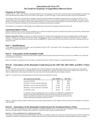 Form 331 Tax Credit for Employer of Organ/Bone Marrow Donor - New Jersey, Page 3