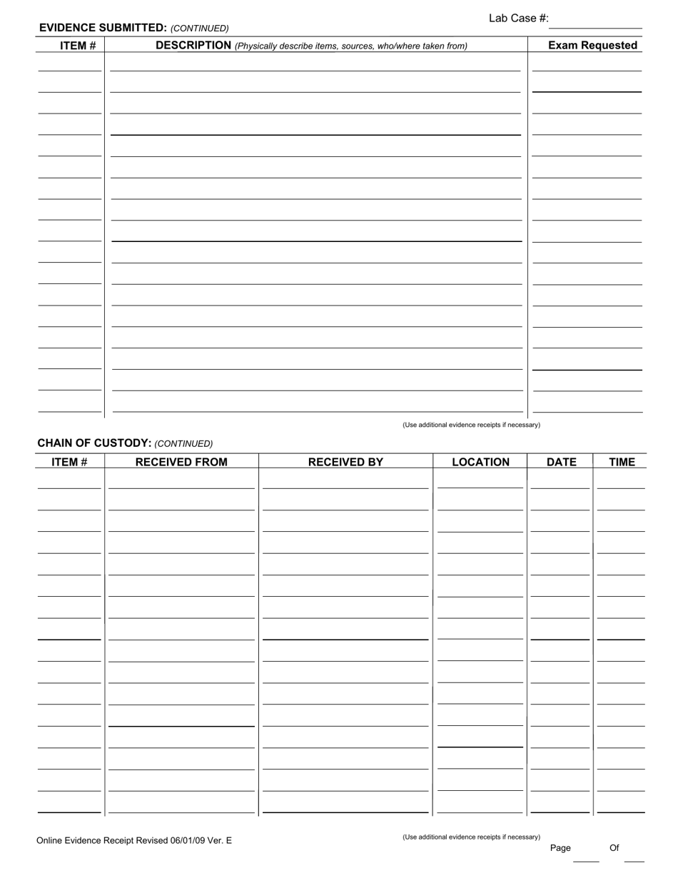 New Mexico Forensic Laboratory Evidence Receipt - Fill Out, Sign Online ...