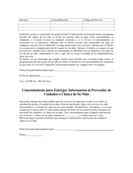 Consentimiento Para Cobrar Al Programa Del Seguro Privado Por Los Servicios Basados En La Escuela - New Mexico (Spanish), Page 2