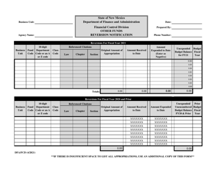 General Fund Reversion Form - New Mexico, Page 2