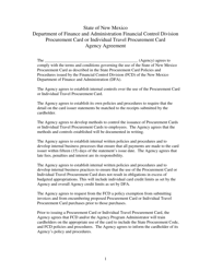 Procurement Card or Individual Travel Procurement Card Agency Agreement - New Mexico