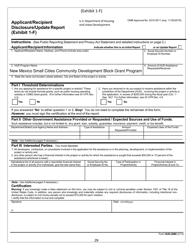 Form HUD-2880 Exhibit 1-F Applicant/Recipient Disclosure/Update Report - New Mexico