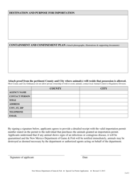 Commercial Pet Store Importation Permit Application - New Mexico, Page 2