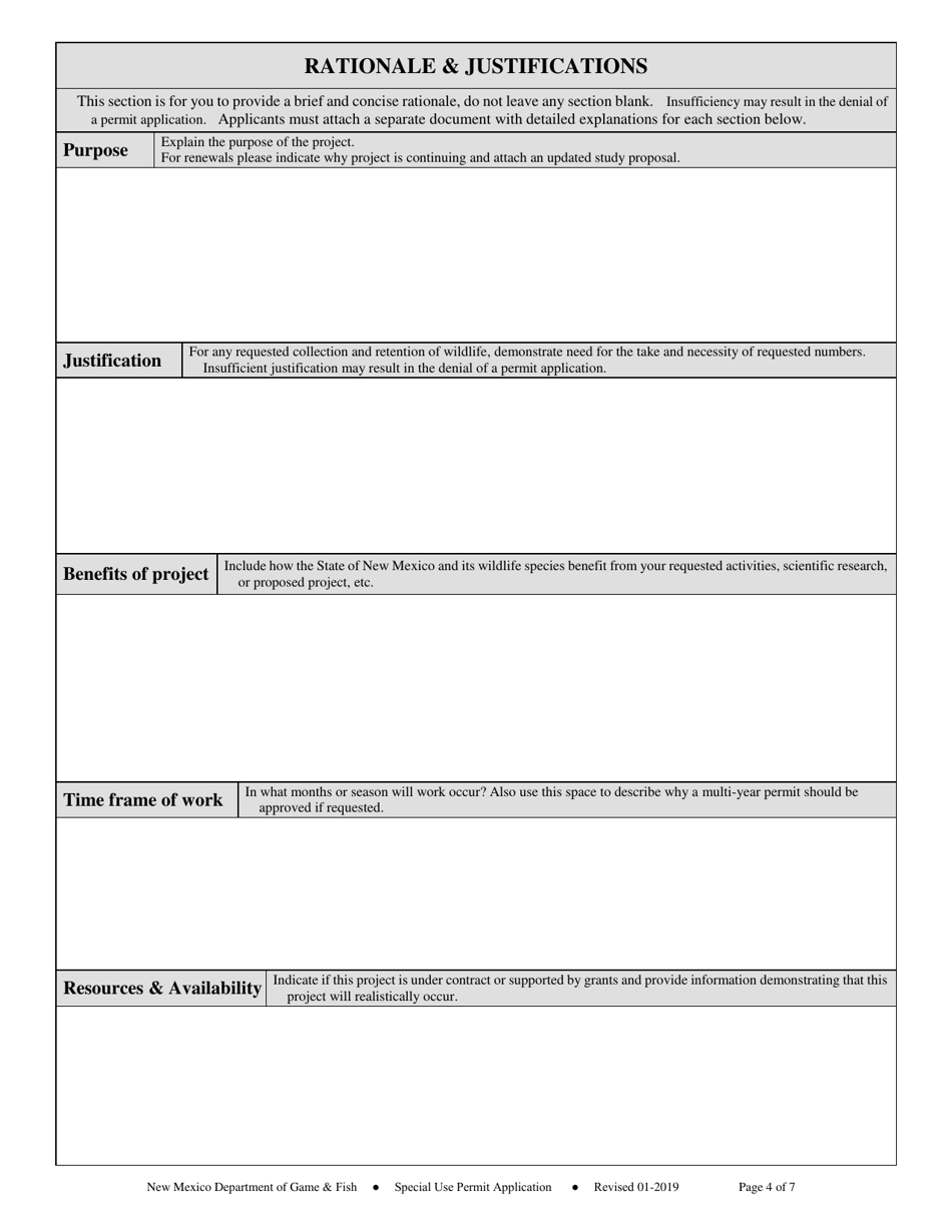 Scientific Collecting Application and Renewal to Take Protected Wildlife for Scientific Purposes - New Mexico, Page 4