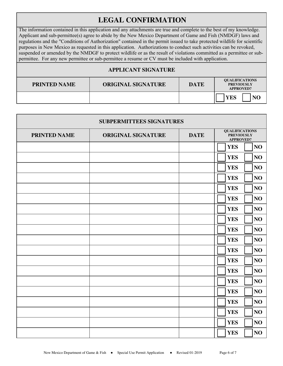 Scientific Collecting Application and Renewal to Take Protected Wildlife for Scientific Purposes - New Mexico, Page 6
