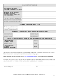Falconry Permit Application - New Mexico, Page 2