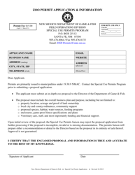 &quot;Zoo Permit Application &amp; Information&quot; - New Mexico