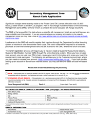 Document preview: Secondary Management Zone Ranch Code Application - New Mexico