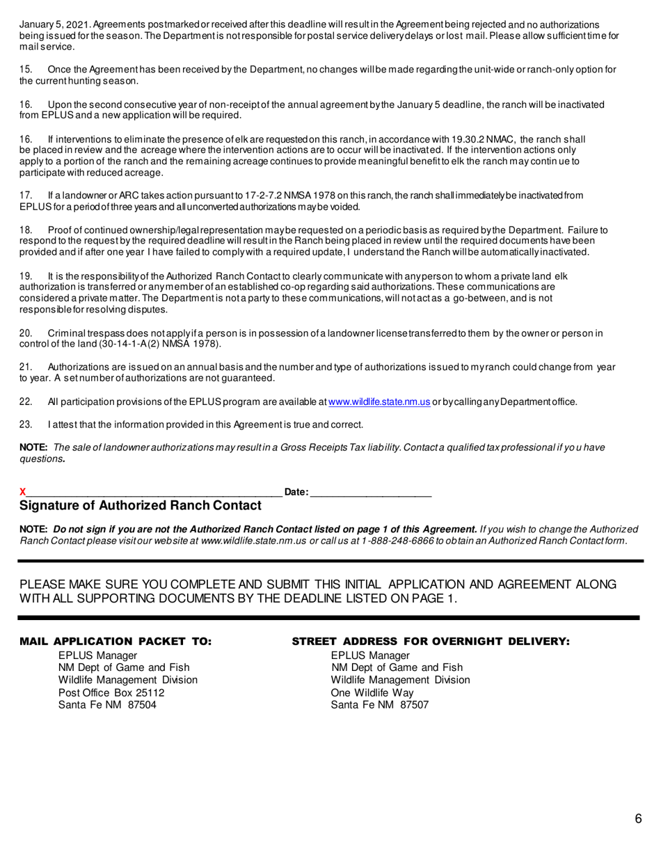 2022 New Mexico Eplus Initial Application and Agreement Fill Out, Sign Online and Download PDF