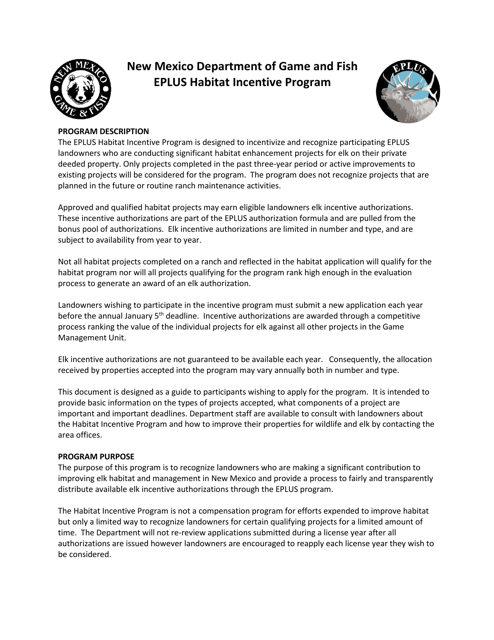 Eplus Habitat Incentive Program Application - New Mexico Download Pdf