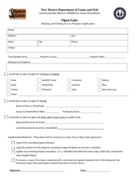 Open Gate Hunting and Fishing Access Program Application - New Mexico, Page 2