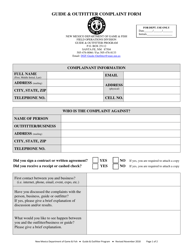 &quot;Guide &amp; Outfitter Complaint Form&quot; - New Mexico