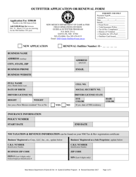 Outfitter Application or Renewal Form - New Mexico