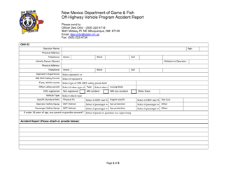 Off-Highway Vehicle Program Accident Report - New Mexico, Page 3