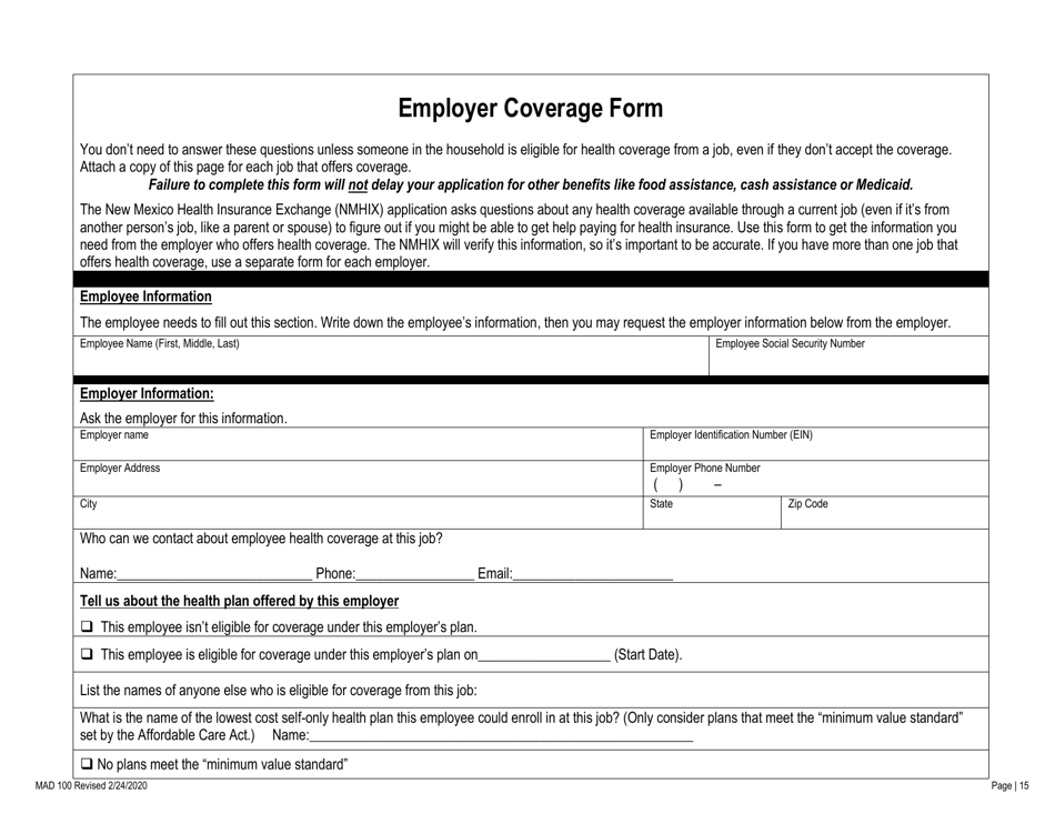 Form MAD100 Application for Medical Assistance - New Mexico, Page 15