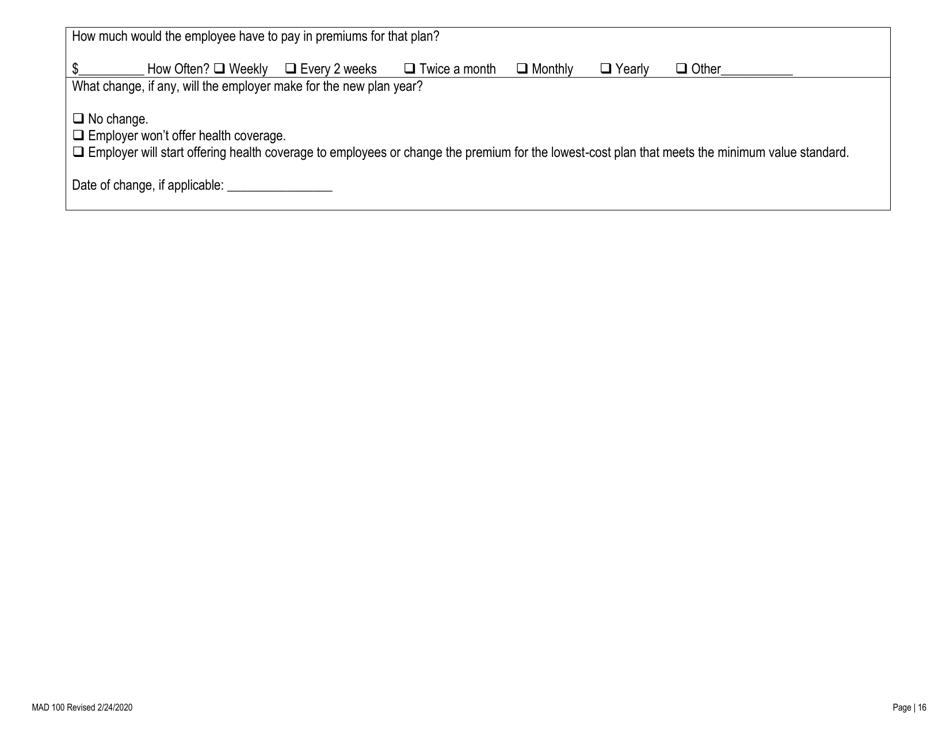 Form MAD100 Application for Medical Assistance - New Mexico, Page 16