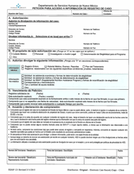 Form ISD121 Request for Access to Case Record Information - New Mexico (English/Spanish), Page 2
