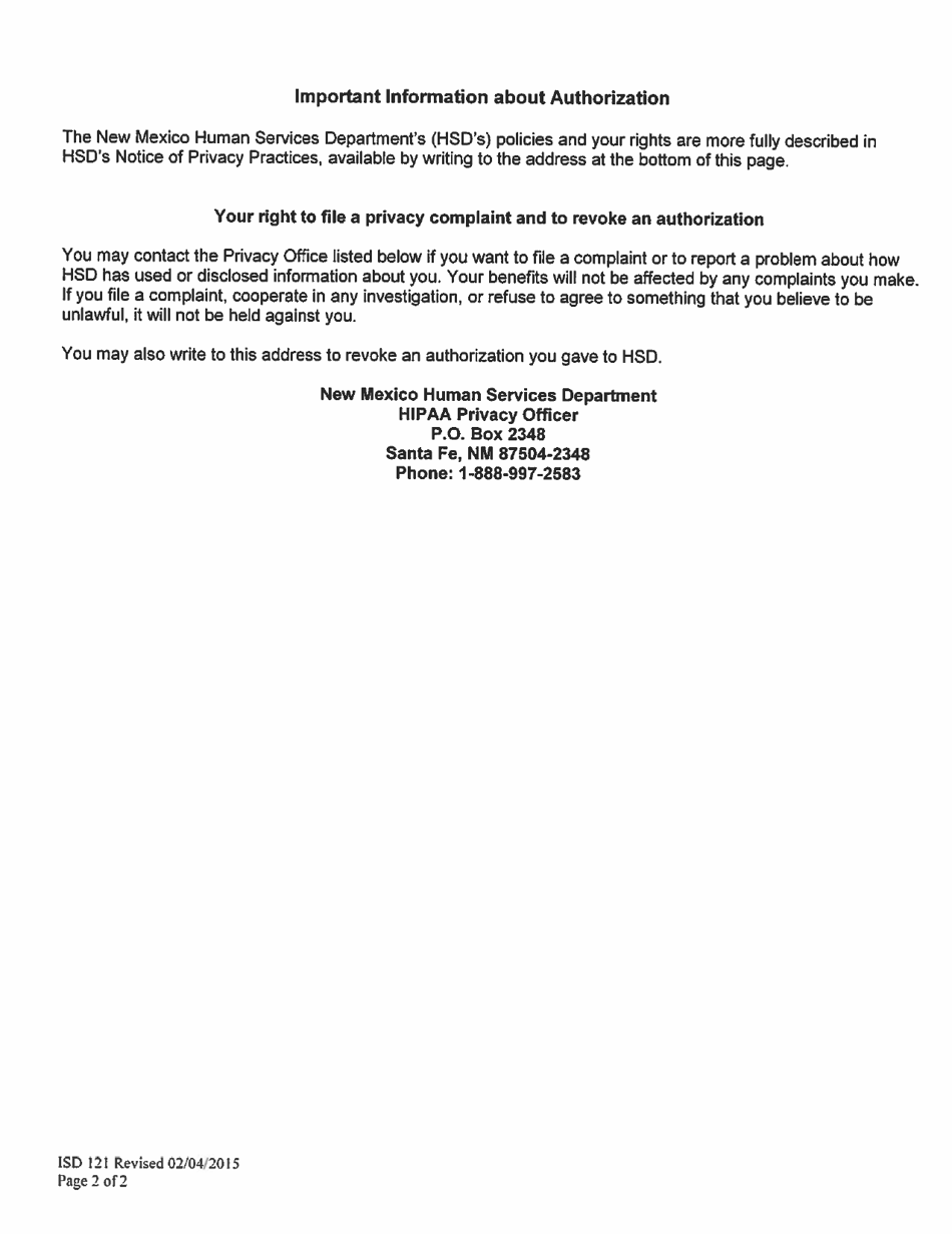 Form ISD121 Request for Access to Case Record Information - New Mexico (English / Spanish), Page 5