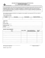 Form ISD203E Refugees Receiving Refugee Cash Assistance (Rca) Information Referral to Voluntary Resettlement Agency - New Mexico, Page 2
