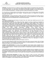 Form ISD416 Income Support Division Complaint Form - New Mexico (English/Spanish), Page 3