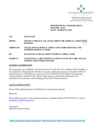 Form MAD842 Centennial Care Nursing Facility Level of Care (Nf Loc) Notification Form - New Mexico