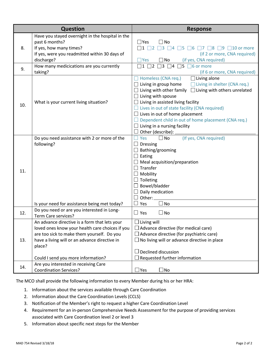 Form MAD754 Attachment B Weighted Standardized Health Risk Assessment (HRA) - New Mexico, Page 3